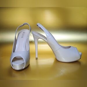 Guess Cream Sling Back Stiletto size 8